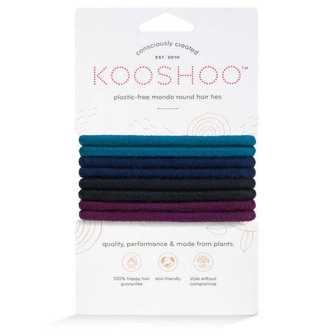 Kooshoo - Plastic Free Mondo Hair Ties - Dark Hues 8 Pack