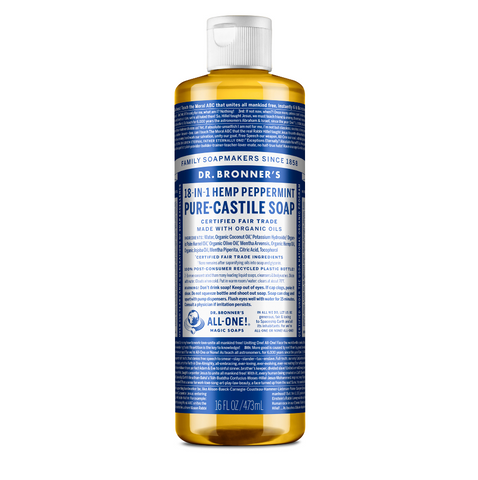 Dr Bronners - 18 in 1 Pure Castile Liquid Soap - Peppermint (473ml)