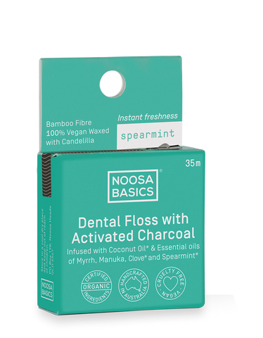 Noosa Basics - Dental Floss with Activated Charcoal - Spearmint (35m)