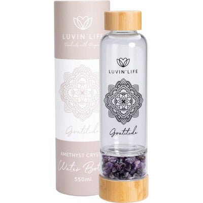Luvin Life - Crystal Water Bottle - Amethyst/Gratitude (550ml)