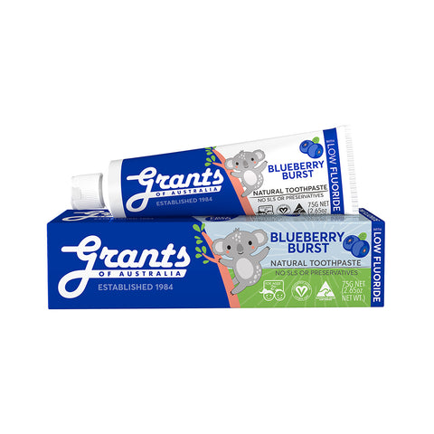 Grants - Kids Natural Toothpaste - Blueberry Burst WITH LOW FLUORIDE (75g)