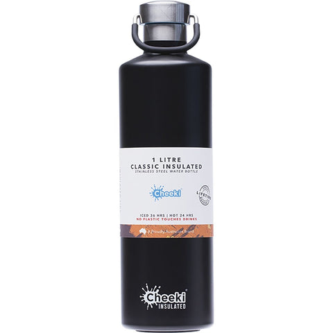 Cheeki - Classic Insulated Bottle - Matte Black (1L)
