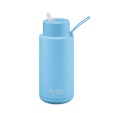 Frank Green - Stainless Steel Ceramic Reusable Bottle with Straw - Sky Blue (34oz)