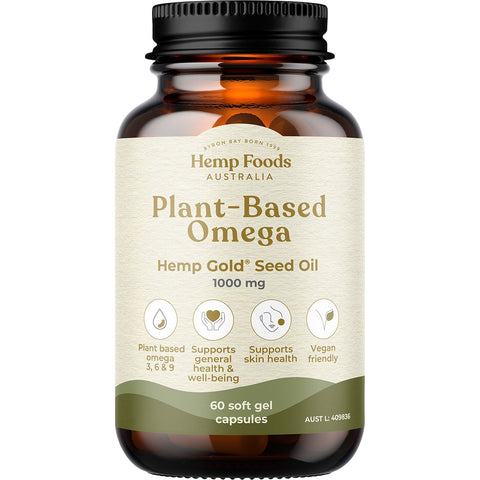Hemp Foods Australia Essential Hemp - 植物性欧米茄含大麻金籽油胶囊(60 粒)
