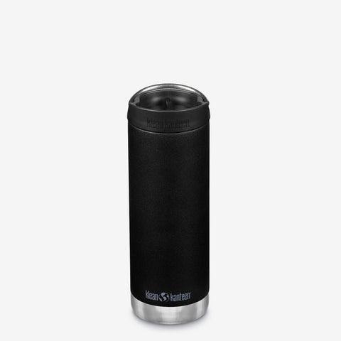 Klean Kanteen 隔热 TKWide 带咖啡帽 - 页岩黑色 16 盎司（473 毫升）