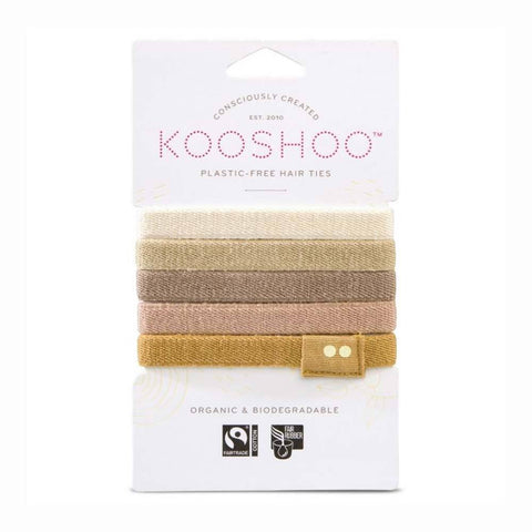 Kooshoo - Organic Plastic-free Hair Ties - Blonde (5 Pack)