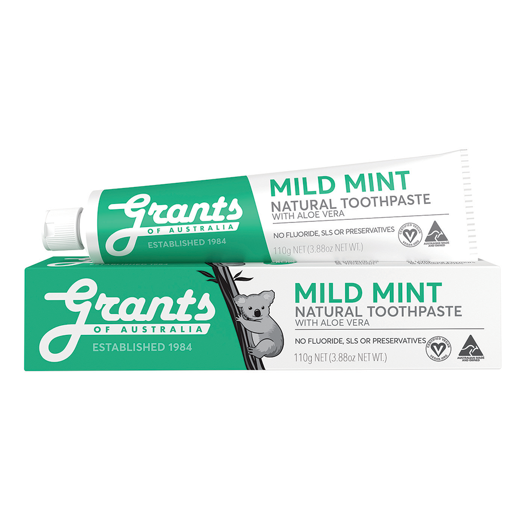 Grants - Natural Toothpaste - Mild Mint with Aloe Vera (110g)