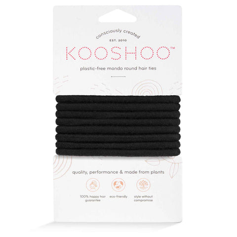 Kooshoo - Plastic Free Mondo Hair Ties - Black 8 Pack