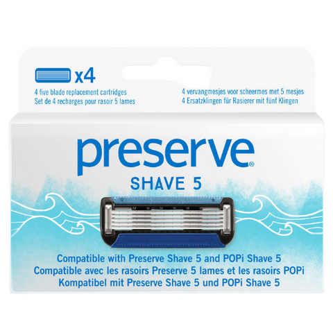 Preserve POPi Shave 5 Razor Replacement Blades - 4 Replacement Blades