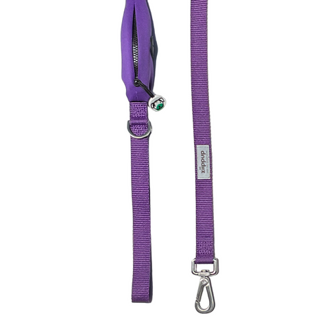 Ziippup Dog Lead with Built-in Poop Bag Holder - Purple