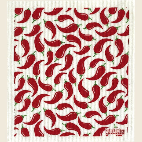 Retro Kitchen - Biodegradable Dish Cloth - Chillies