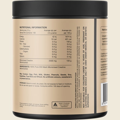 Switch Creatine 100% Pure Micronized Monohydrate - Unflavoured 250g