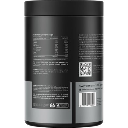 Switch Creatine 100% Pure Micronized Monohydrate - Unflavoured 500g