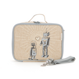 SoYoung - Raw Linen Insulated Lunch Box  - Robot Playdate