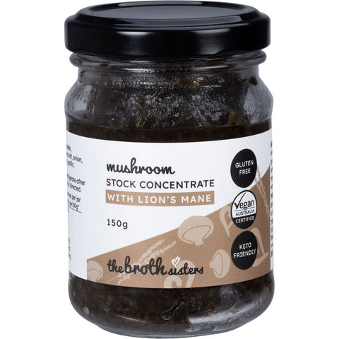 The Broth Sisters - Stock Concentrate - Superfood Mushroom with Lion's Mane and Shiitake (150g - Makes 7 Litres)