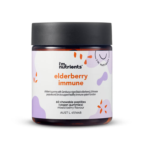 I'm Nutrients - Elderberry Immune Gummies Supplement for Kids, with Echinacea + Zinc, 60 Gummies