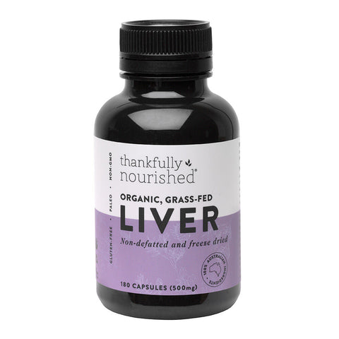 Thankfully Nourished Organic Grass Fed Liver - 180 Capsules