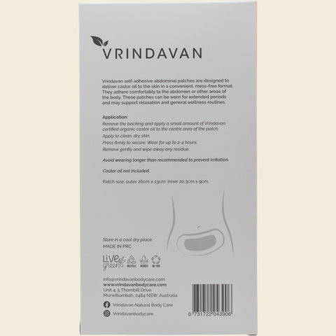 Vrindavan Self Adhesive Abdominal Castor Oil Patches - 10 Pieces