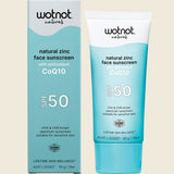 Wotnot Natural Zinc Face Sunscreen SPF50 with antioxidant CoQ10 - 50g