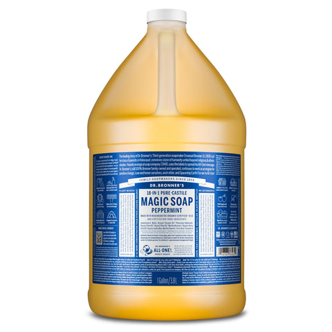 Dr Bronners - 18 in 1 Pure Castile Liquid Soap - Peppermint (3.78L)