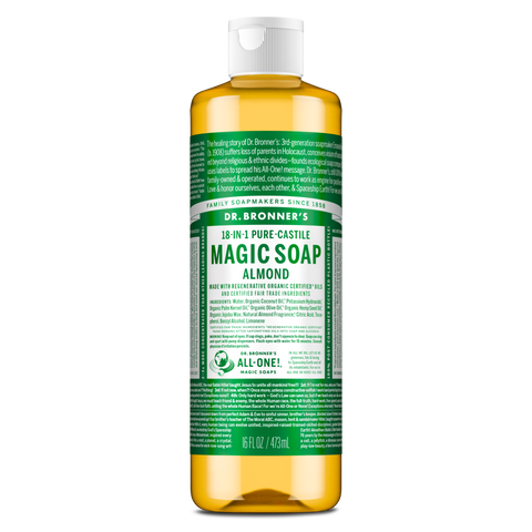Dr Bronners - 18 in 1 Pure Castile Liquid Soap - Almond (473ml)