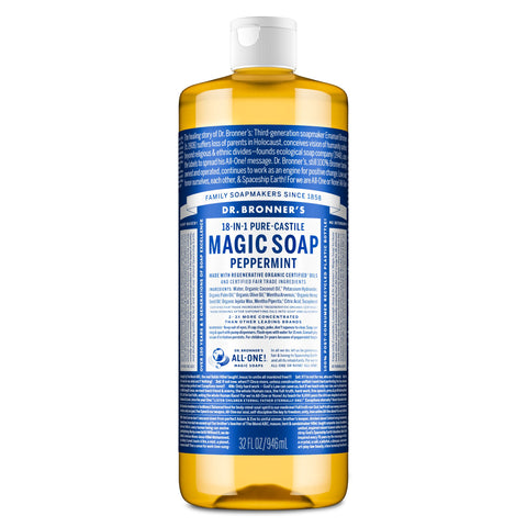 Dr Bronners - 18 in 1 Pure Castile Liquid Soap - Peppermint (946ml)