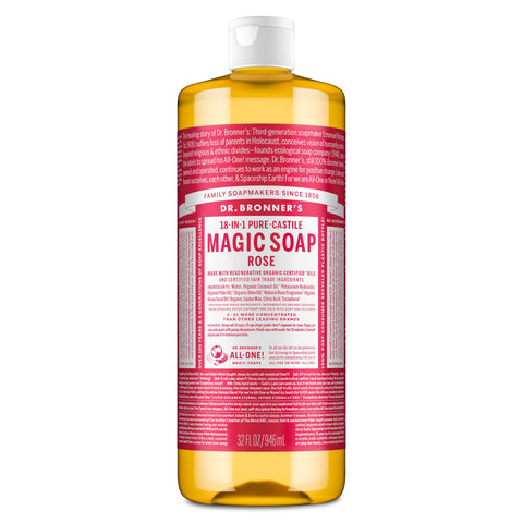 Dr Bronners - 18 in 1 Pure Castile Liquid Soap - Rose (946ml)