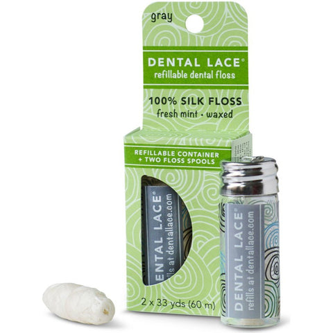 Dental Lace - Zero Waste Vegan Floss - Charcoal Waves (60m)