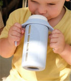 Kaakaa Baby - Glass Cup with Silicone Straw & Sleeve - Blue 240ml