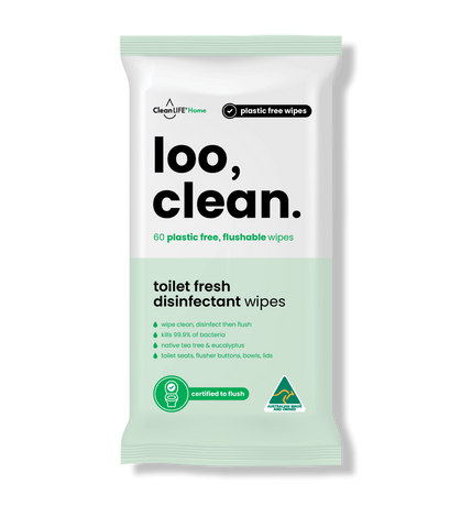CleanLIFE Loo Clean Flushable Wipes - 60 Wipes