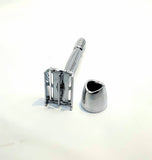Bare & Co. - Long Handle Butterfly Safety Razor - Silver (with Stand)