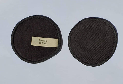 Bare & Co. - Hemp Reusable Make Up Face Pads - Black (6 Pack)