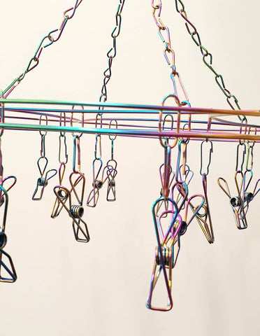 Bare & Co. - Stainless Steel Peg Hanger (20 pegs) - Rainbow Curve Design