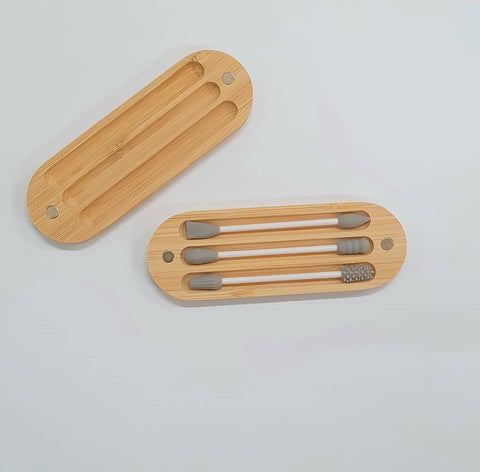 Bare & Co. Reusable Beauty Tips with Bamboo Case - 3 Pack