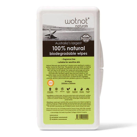 Wotnot - Biodegradable Wipes (20 pack with travel case)