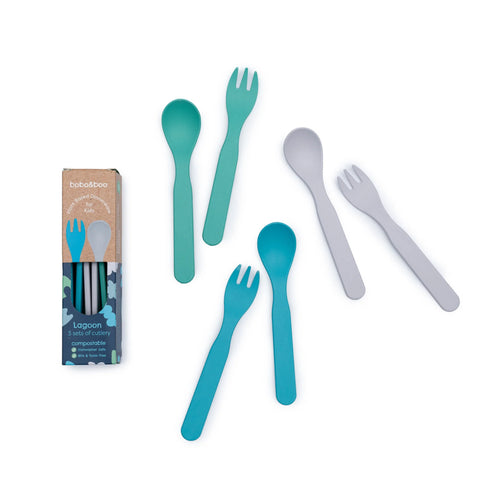 Bobo & Boo - Plant-Based Cutlery Set Bundle - Lagoon (3 Pack)