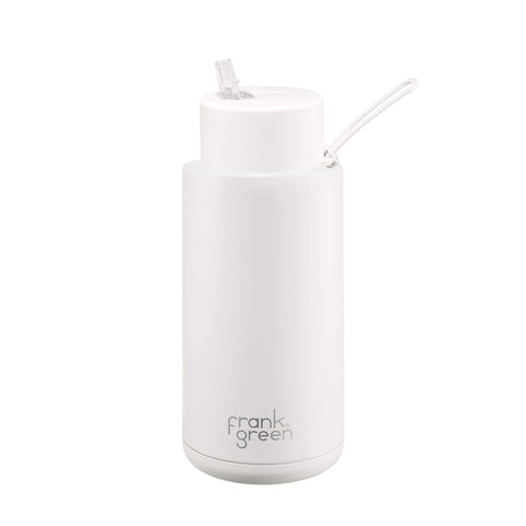 Frank Green - Stainless Steel Ceramic Reusable Bottle with Straw - Cloud (34oz)