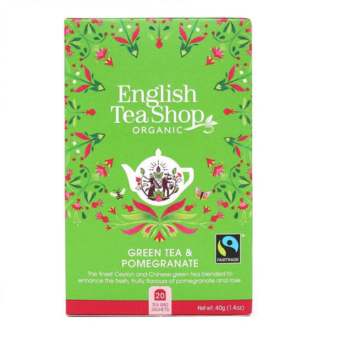 English Tea Shop - Organic Green Tea Pomegranate (20 Teabags)