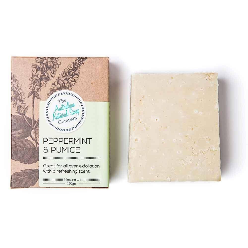 The Australian Natural Soap Company - Peppermint and Pumice Solid Soap (100g)