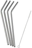 Bare & Co. - Stainless Steel Straws - Bent (4 Pack with Bonus Cleaner)