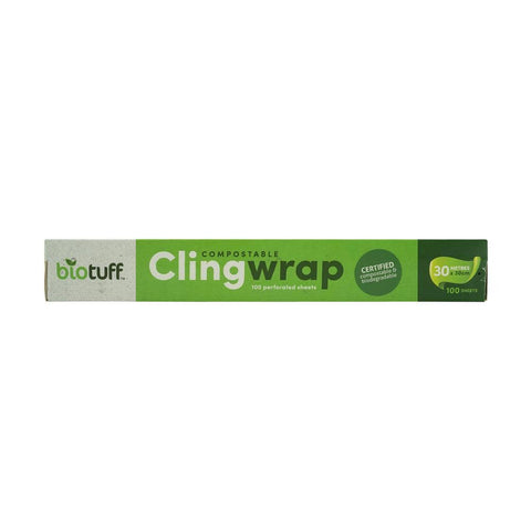 Biotuff - Biodegradable and Compostable Cling Wrap (100 perforated sheets)