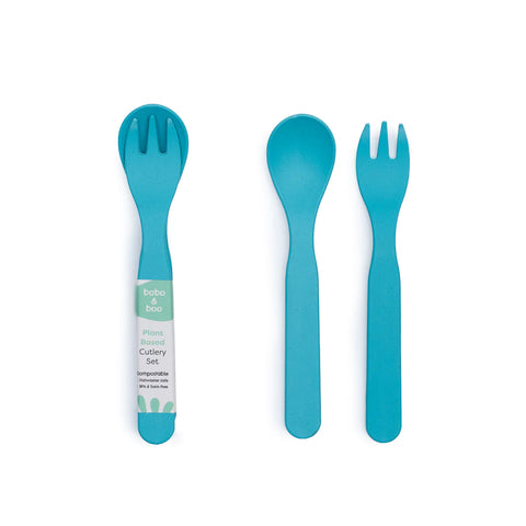 Bobo & Boo - Plant-Based Cutlery Set - Blue
