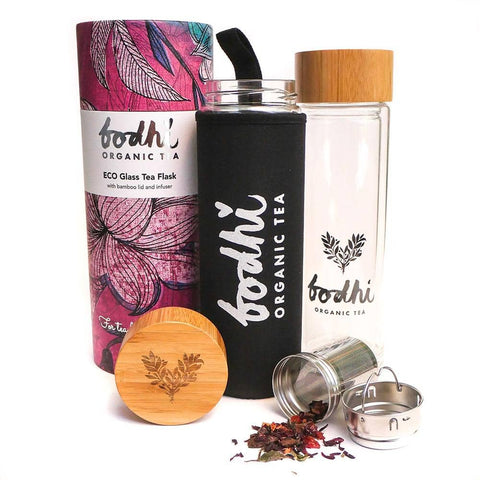 Bodhi Organic Tea - Eco Glass Tea Flask with infuser (400ml)