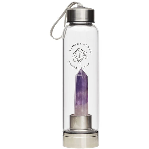 Summer Salt Body - Crystal Elixir Glass Water Bottle - Amethyst (550ml)