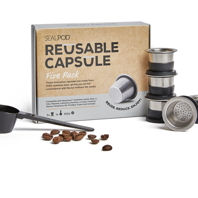 SealPod - Reusable Coffee Pods (Nespresso Compatible*) - Five Pack (DAMAGED BOX)