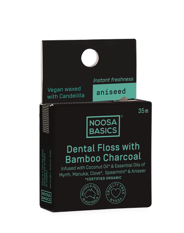 Noosa Basics - Dental Floss with Bamboo Charcoal - Aniseed (35m)