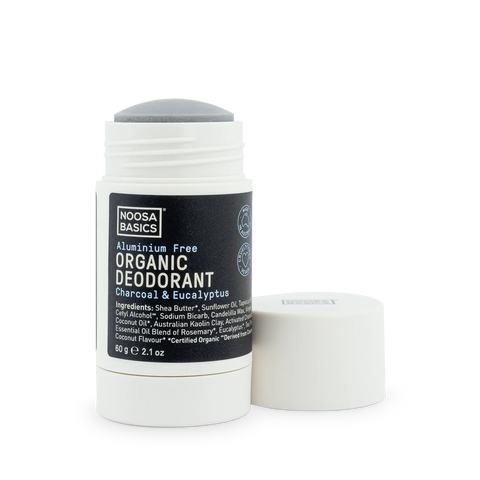 Noosa Basics - Organic Deodorant Stick - Charcoal and Eucalyptus (60g)