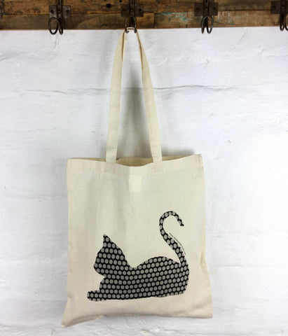 Apple Green Duck - Calico Tote -  Cat