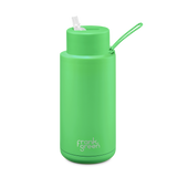 Frank Green - Stainless Steel Ceramic Reusable Bottle with Straw Lid - Neon Green (34oz)