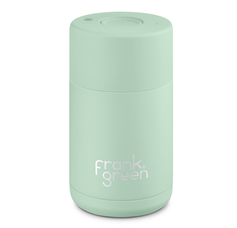 Frank Green - Stainless Steel Ceramic Reusable Cup with Push Button Lid - Mint Gelato (12oz)